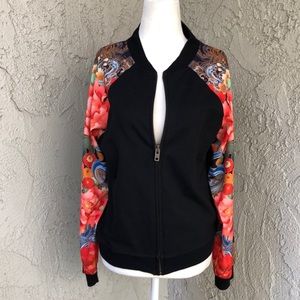 Minkpink Floral Bomber Style Jacket Small